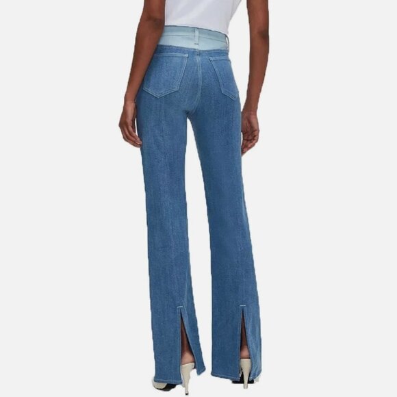 7 For All Mankind Blue Slit Bootcut Jeans – Size 24 – NWT - Picture 1 of 2